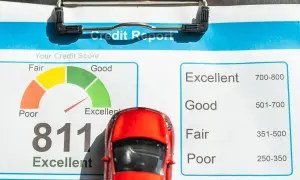 Czerwony samochodzik na raporcie kredytowym. Czy leasing jest widoczny w BIK? Wynik 811 to doskonała ocena.